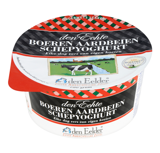 Den Eelder schepyoghurt aardbei 150 gr.