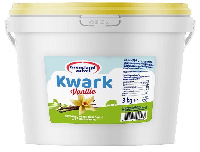 Vruchtenkwark Grensland Vanille 3 kg.