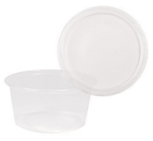 Sausbakje+deksel 125cc 250 st.