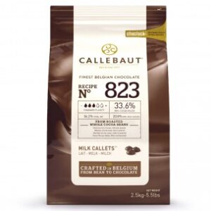 Chocoladedruppels Callebaut melk 2,5 kg.