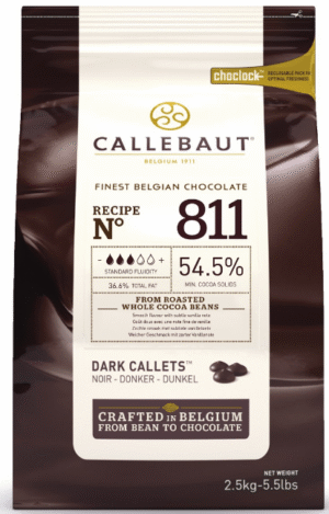 Chocoladedruppels Callebaut puur 2,5 kg.