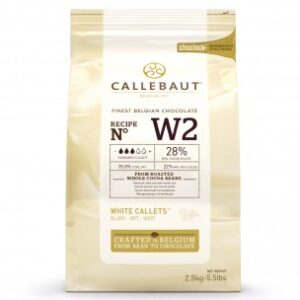 Chocoladedruppels Callebaut wit 2,5 kg.