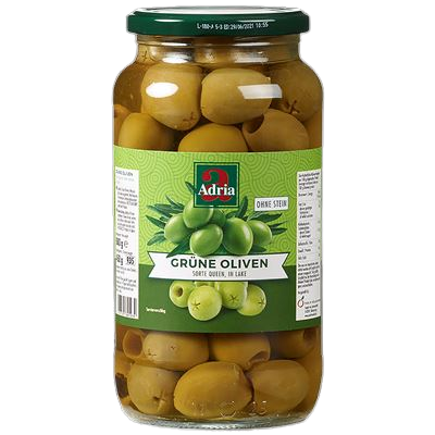 Olijven groen z.pit glas 935 ml.
