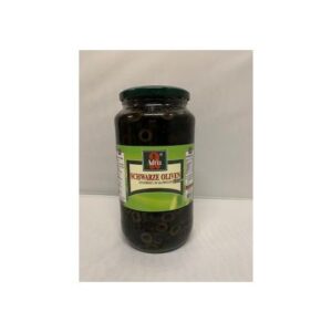 Olijven zwart z.pit glas 935 ml.