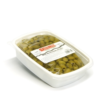 Olijven groen knoflook z.pit 1900 gr.