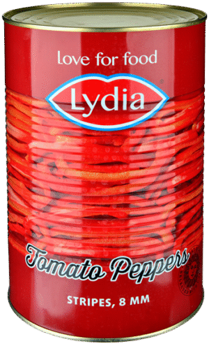 Paprika reepjes rood blik 4250 ml.