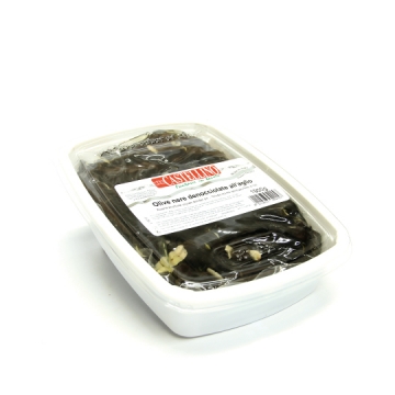 Olijven zwart knoflook z.pit 1900 gr.