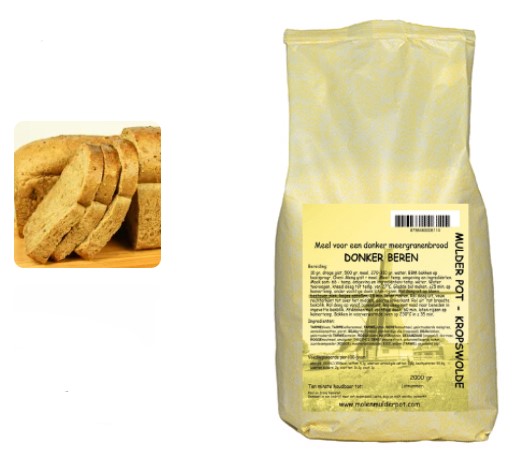 Donker beren broodmix 2 kg.