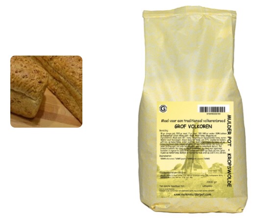 Grof volkoren broodmix 2 kg.