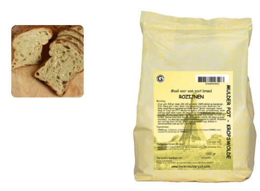 Rozijnen broodmix 1 kg.