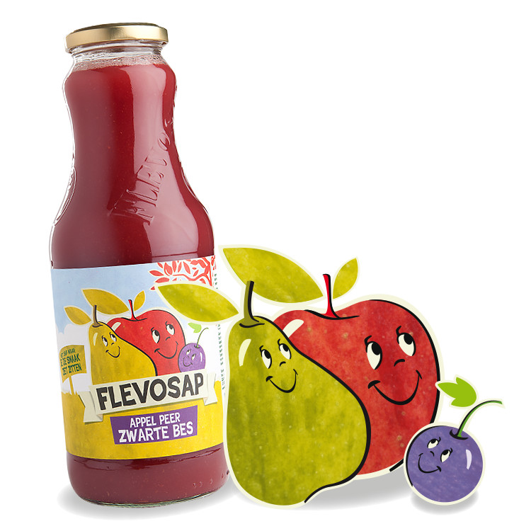 Flevosap appel-peer-zwarte bes 6x1 ltr.