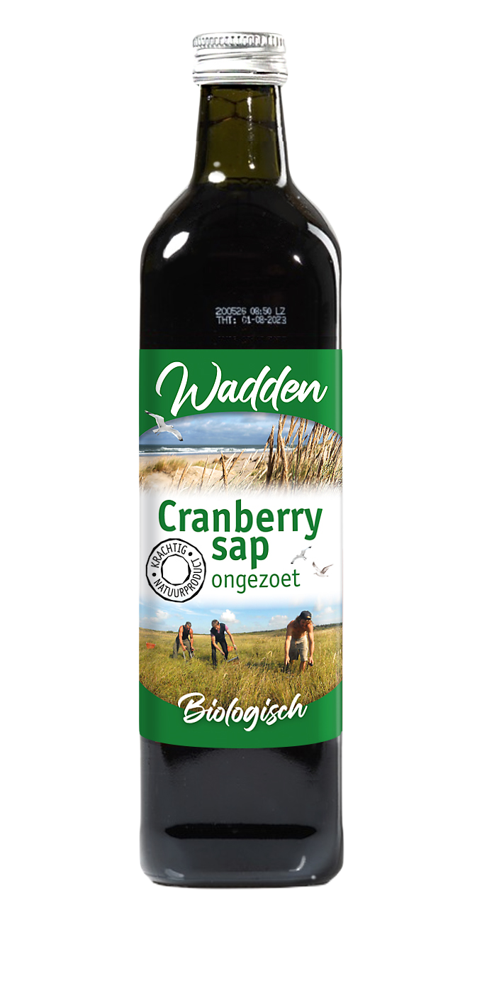 -Wadden Cranberrysap ongezoet BIO 750 ml