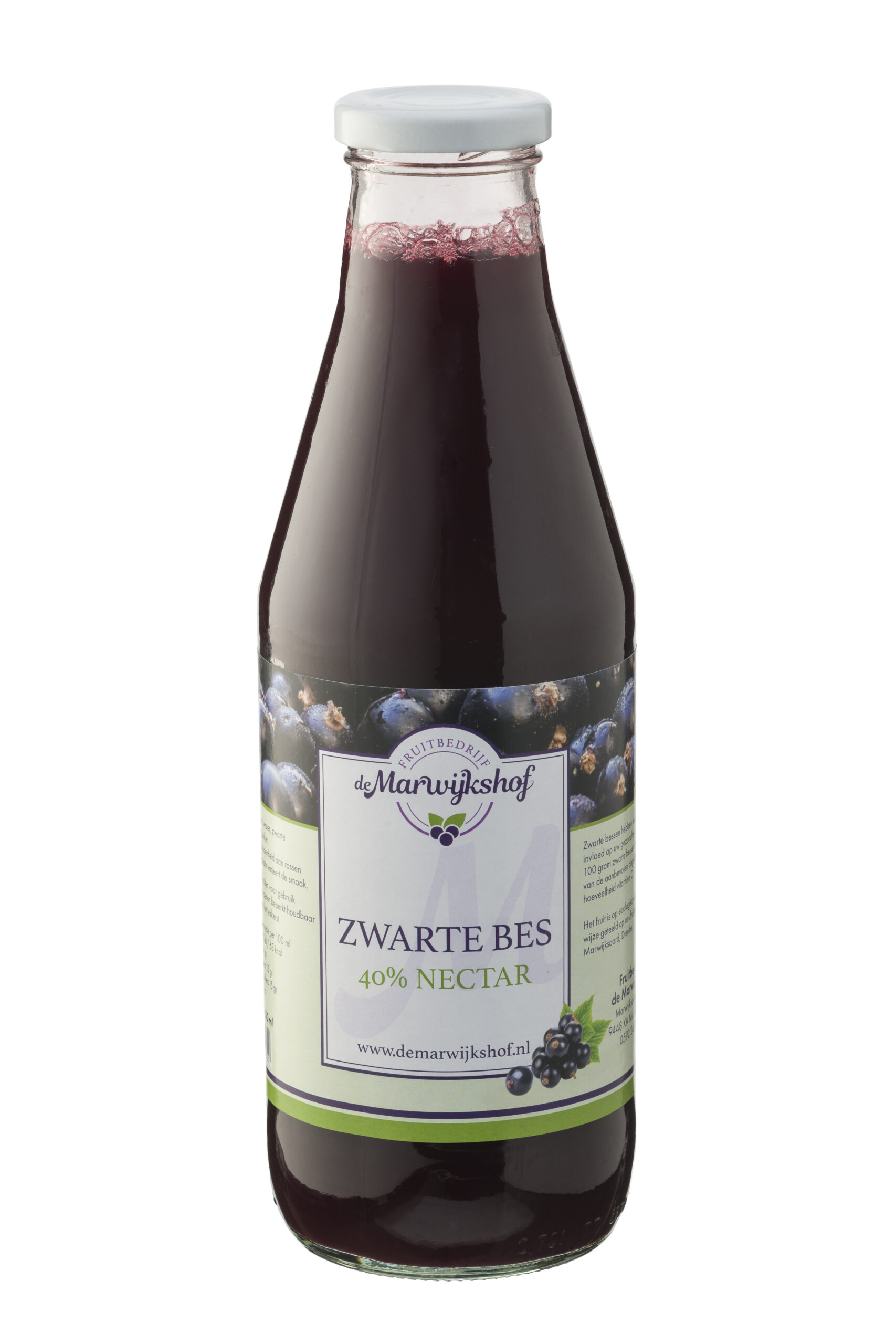 Marwijkshof zwarte bessensap 40% 0,75ltr
