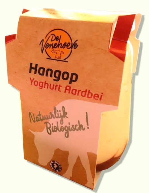 Venehoeve BIO hangop aardbei pot 500 ml.