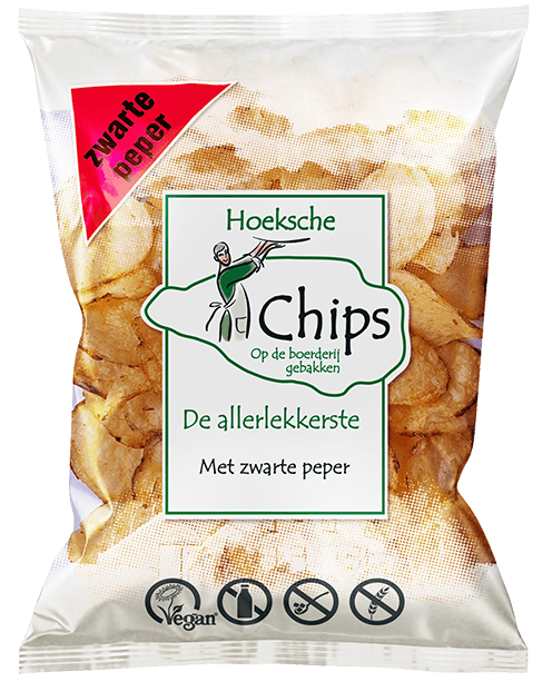 Hoeksche Chips zwarte peper 10x150 gr.
