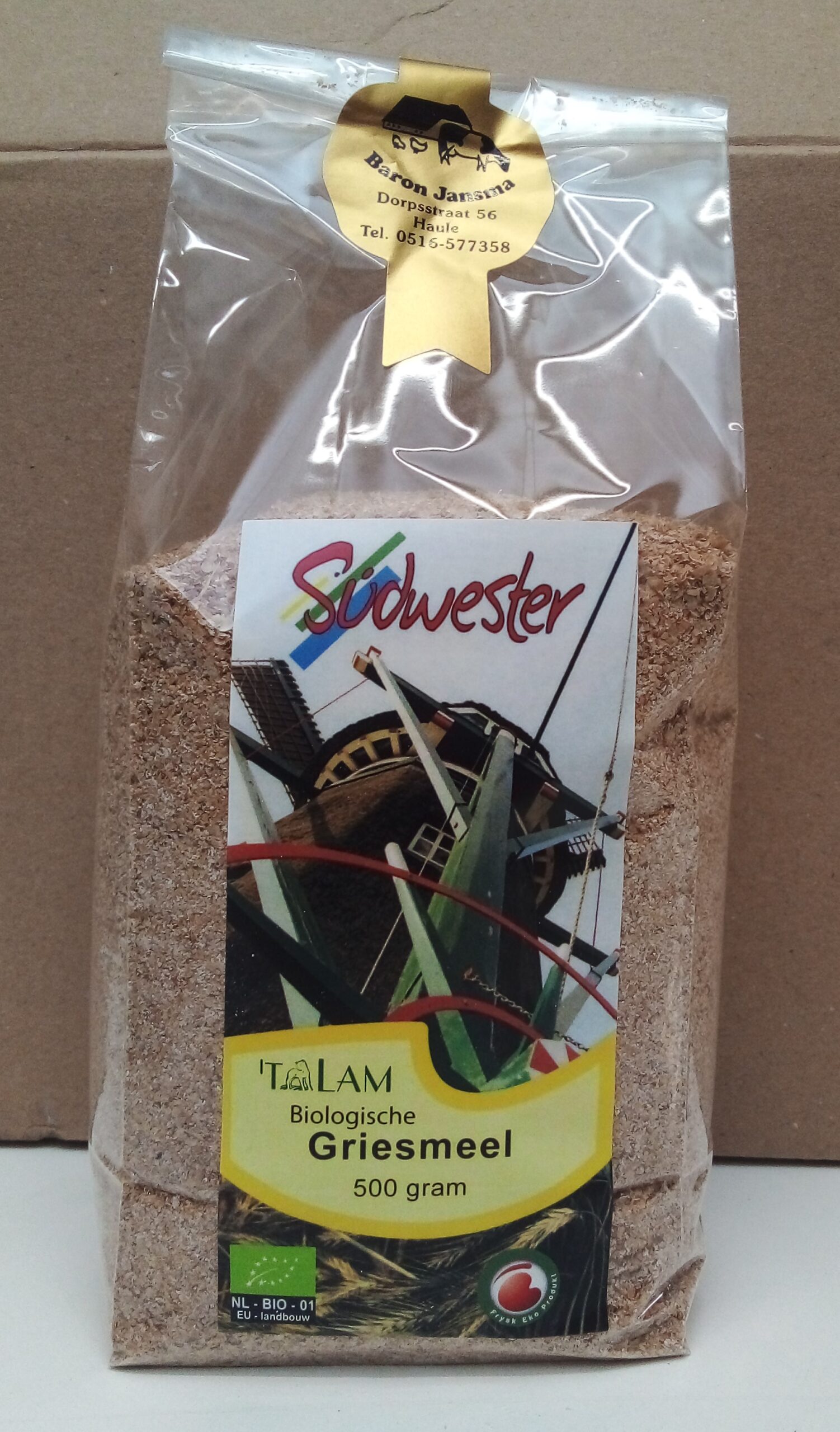 Griesmeel Bio 't Lam 500 gr.