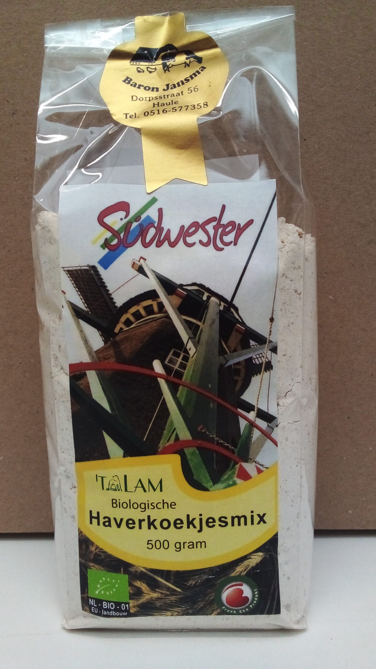 Haverkoekjesmix Bio 't Lam 500 gr.