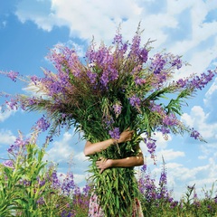 Meisje met bloemen  5x1 stuks