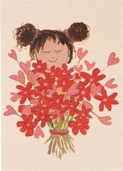 Meisje met bloemen  10x1 stuks