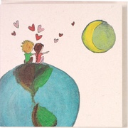 Mensjes op aardbol  5x1 stuks