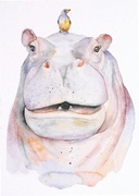 Nijlpaard met vogel  10x1 stuks