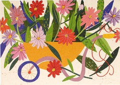 Kruiwagen met bloemen  10x1 stuks