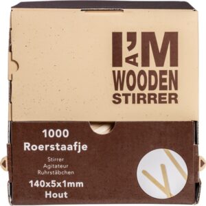 Roerstaafje hout  1x1000 stuks