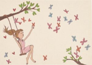 Postkaart schommel vlinders 10x1 stuks