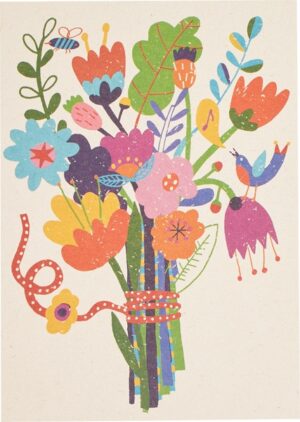 Postkaart bosje bloemen  10x1 stuks