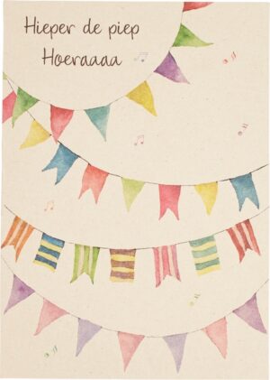 Postkaart hiep hiep  10x1 stuks