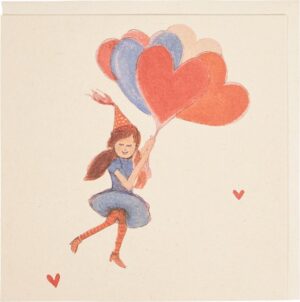 Postkaart ballonnen harten  10x1 stuks