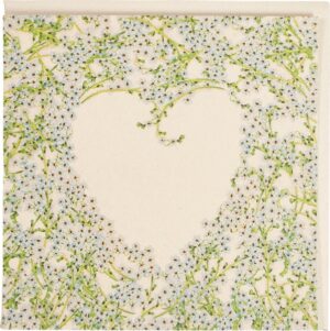 Postkaart hart bloemen  10x1 stuks