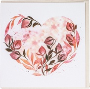 Dubbele kaart Bloemen Hart 5x1 stuks