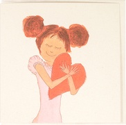 Dubbele kaart Meisje met hart 5x1 stuks