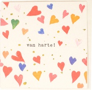 Dubbele kaart van harte 5x1 stuks